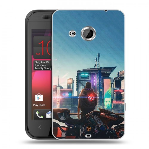 Дизайнерский пластиковый чехол для HTC Desire 200 Cyberpunk 2077