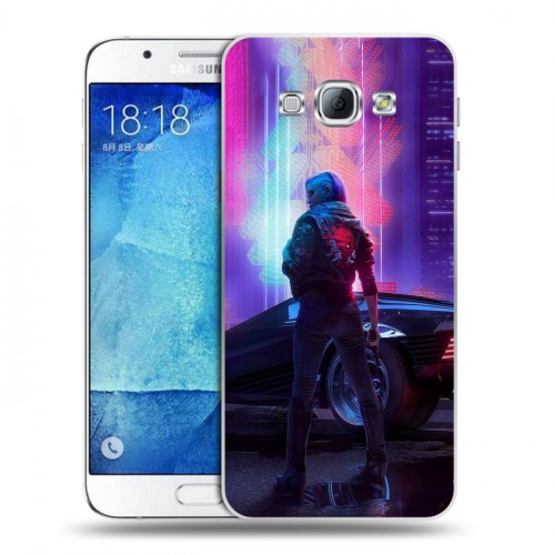 Дизайнерский пластиковый чехол для Samsung Galaxy A8 Cyberpunk 2077