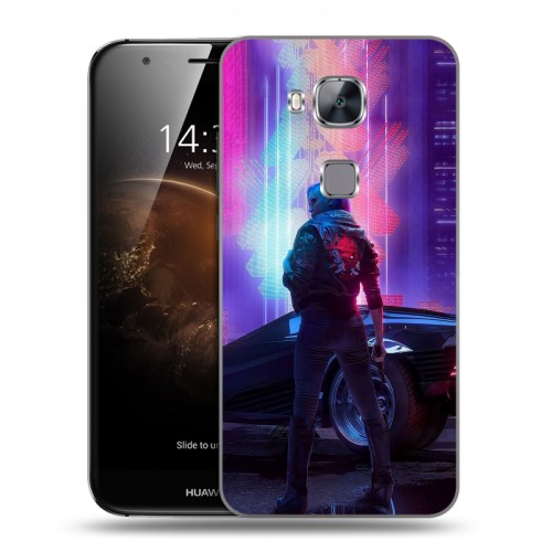 Дизайнерский пластиковый чехол для Huawei G8 Cyberpunk 2077