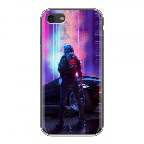 Дизайнерский силиконовый чехол для Iphone 7 Cyberpunk 2077