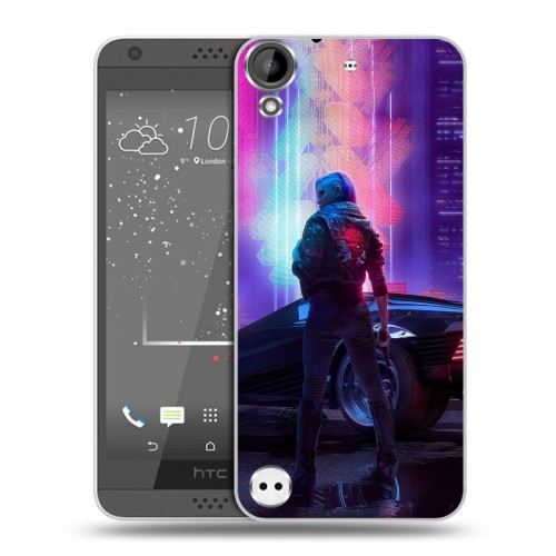 Дизайнерский пластиковый чехол для HTC Desire 530 Cyberpunk 2077