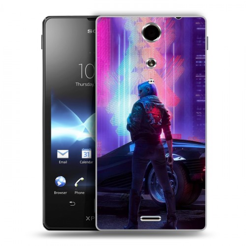 Дизайнерский пластиковый чехол для Sony Xperia TX Cyberpunk 2077