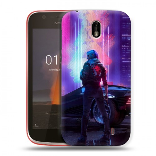 Дизайнерский пластиковый чехол для Nokia 1 Cyberpunk 2077