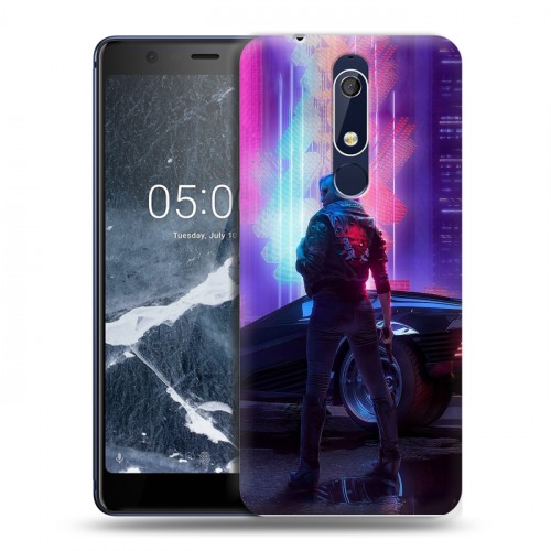 Дизайнерский пластиковый чехол для Nokia 5.1 Cyberpunk 2077