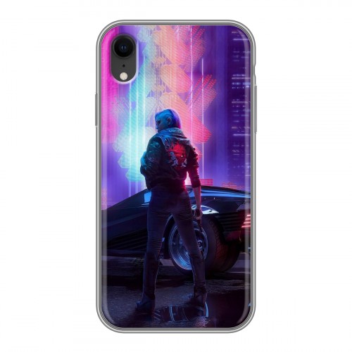 Дизайнерский силиконовый чехол для Iphone Xr Cyberpunk 2077