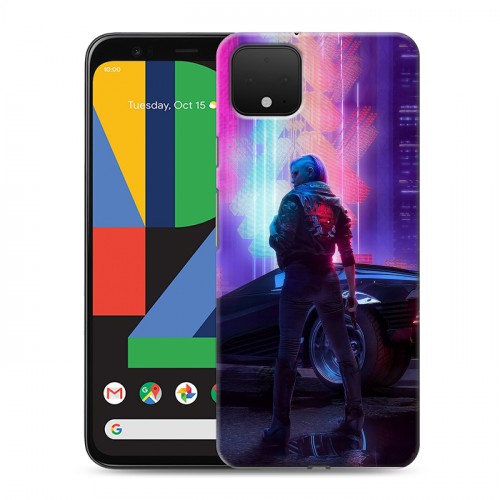 Дизайнерский пластиковый чехол для Google Pixel 4 Cyberpunk 2077