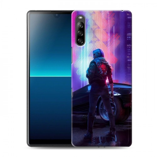 Дизайнерский силиконовый с усиленными углами чехол для Sony Xperia L4 Cyberpunk 2077