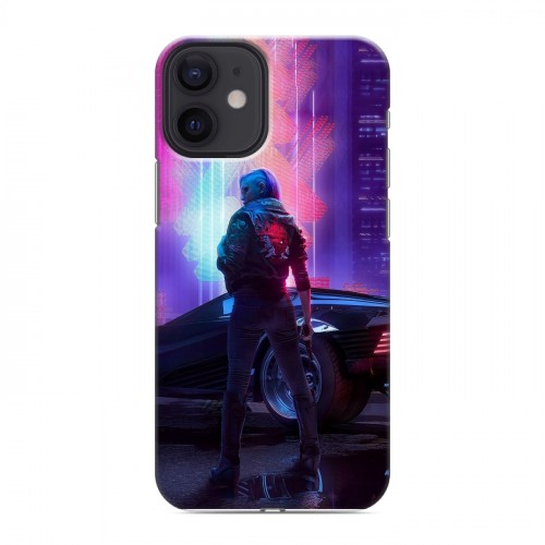 Дизайнерский пластиковый чехол для Iphone 12 Mini Cyberpunk 2077