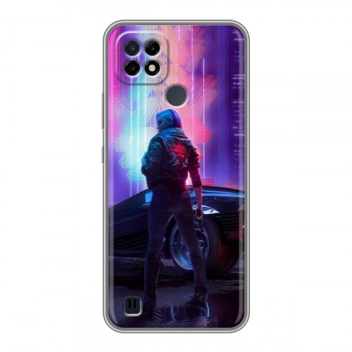 Дизайнерский силиконовый чехол для Realme C21 Cyberpunk 2077