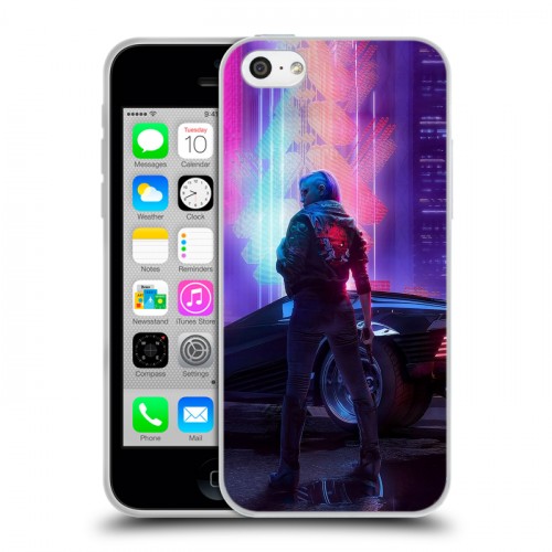 Дизайнерский пластиковый чехол для Iphone 5c Cyberpunk 2077