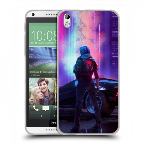 Дизайнерский пластиковый чехол для HTC Desire 816 Cyberpunk 2077