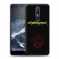 Дизайнерский пластиковый чехол для Nokia 5.1 Cyberpunk 2077