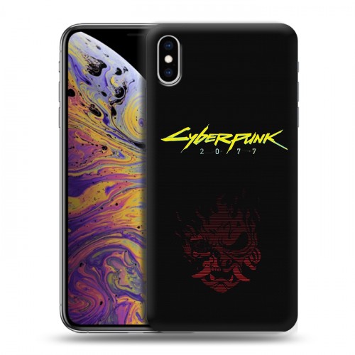 Дизайнерский силиконовый чехол для Iphone Xs Max Cyberpunk 2077