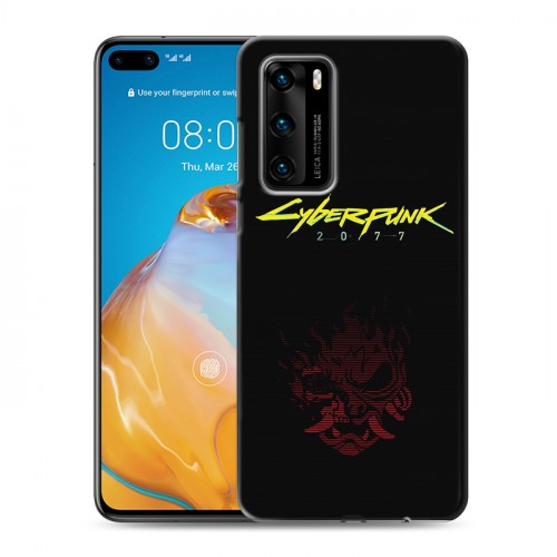 Дизайнерский силиконовый с усиленными углами чехол для Huawei P40 Cyberpunk 2077