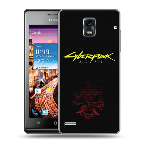 Дизайнерский пластиковый чехол для Huawei Ascend P1 Cyberpunk 2077