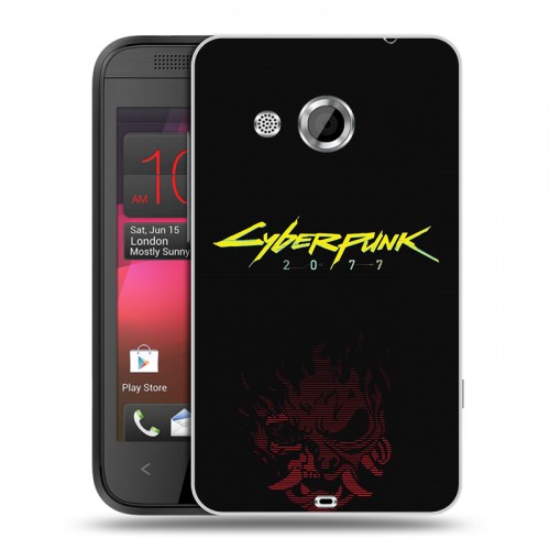 Дизайнерский пластиковый чехол для HTC Desire 200 Cyberpunk 2077