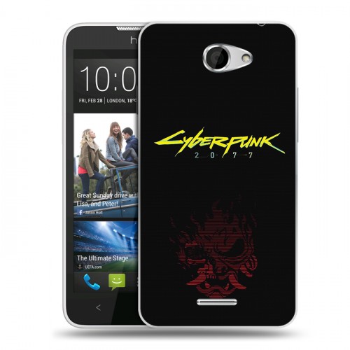 Дизайнерский пластиковый чехол для HTC Desire 516 Cyberpunk 2077