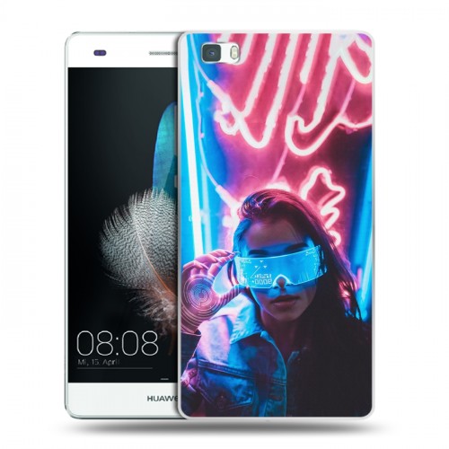 Дизайнерский пластиковый чехол для Huawei P8 Lite Cyberpunk 2077