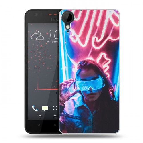 Дизайнерский пластиковый чехол для HTC Desire 825 Cyberpunk 2077