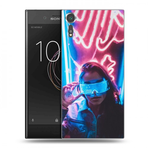 Дизайнерский пластиковый чехол для Sony Xperia XZs Cyberpunk 2077