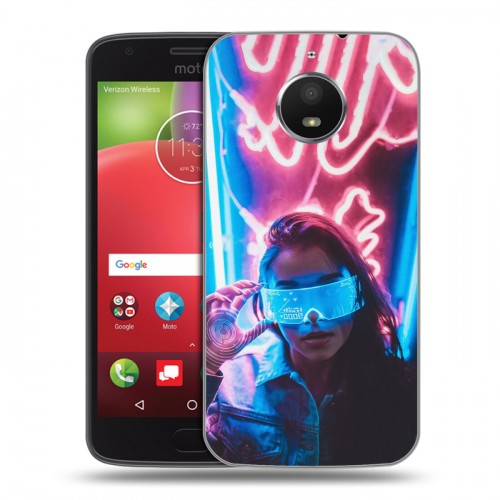 Дизайнерский силиконовый чехол для Motorola Moto E4 Plus Cyberpunk 2077