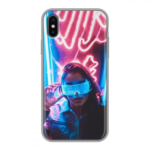 Дизайнерский силиконовый чехол для Iphone x10 Cyberpunk 2077