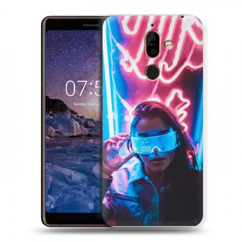 Дизайнерский пластиковый чехол для Nokia 7 Plus Cyberpunk 2077