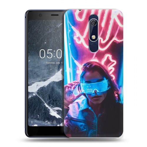 Дизайнерский пластиковый чехол для Nokia 5.1 Cyberpunk 2077