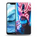 Дизайнерский пластиковый чехол для Nokia 5.1 Plus Cyberpunk 2077