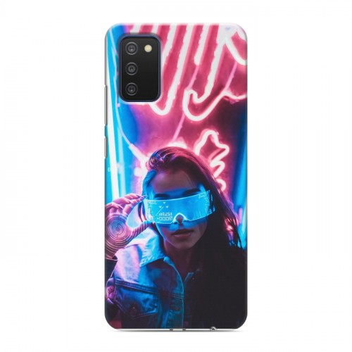 Дизайнерский силиконовый с усиленными углами чехол для Samsung Galaxy A03s Cyberpunk 2077