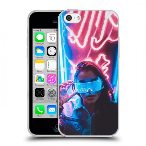 Дизайнерский пластиковый чехол для Iphone 5c Cyberpunk 2077