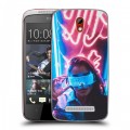 Дизайнерский пластиковый чехол для HTC Desire 500 Cyberpunk 2077