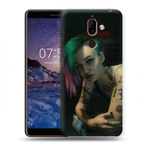 Дизайнерский пластиковый чехол для Nokia 7 Plus Cyberpunk 2077