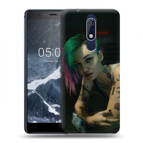 Дизайнерский пластиковый чехол для Nokia 5.1 Cyberpunk 2077