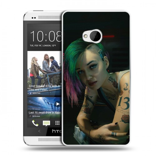 Дизайнерский пластиковый чехол для HTC One (M7) Dual SIM Cyberpunk 2077