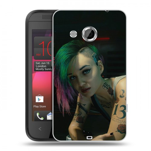 Дизайнерский пластиковый чехол для HTC Desire 200 Cyberpunk 2077