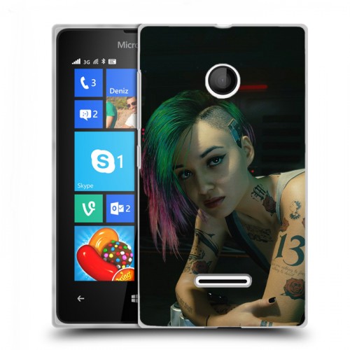 Дизайнерский пластиковый чехол для Microsoft Lumia 435 Cyberpunk 2077