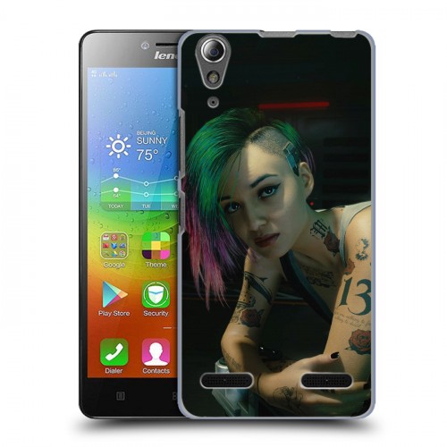 Дизайнерский пластиковый чехол для Lenovo A6000 Cyberpunk 2077