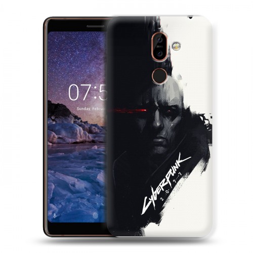 Дизайнерский пластиковый чехол для Nokia 7 Plus Cyberpunk 2077