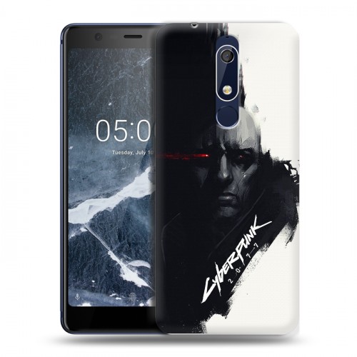 Дизайнерский пластиковый чехол для Nokia 5.1 Cyberpunk 2077