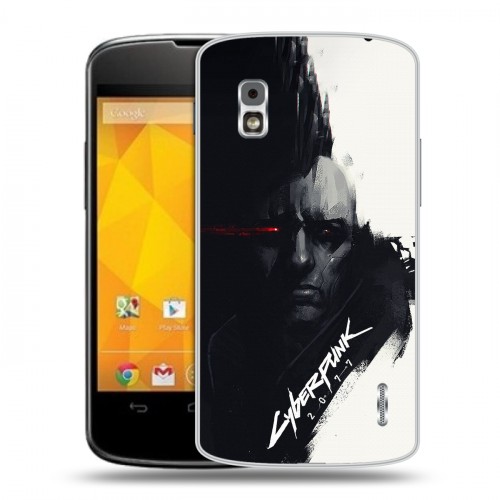 Дизайнерский пластиковый чехол для LG Google Nexus 4 Cyberpunk 2077