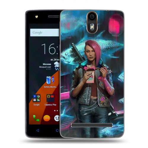 Дизайнерский силиконовый чехол для Wileyfox Storm Cyberpunk 2077