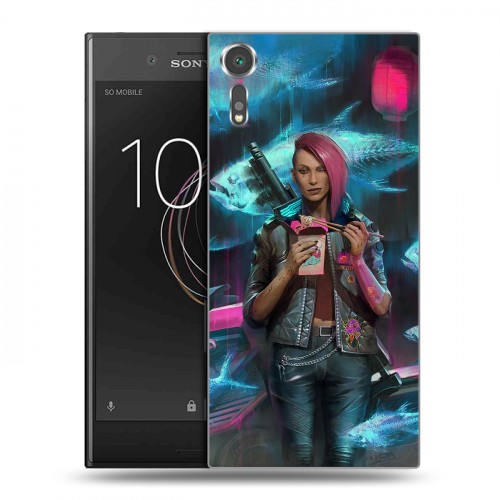 Дизайнерский пластиковый чехол для Sony Xperia XZs Cyberpunk 2077