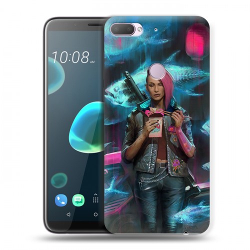 Дизайнерский пластиковый чехол для HTC Desire 12 Plus Cyberpunk 2077