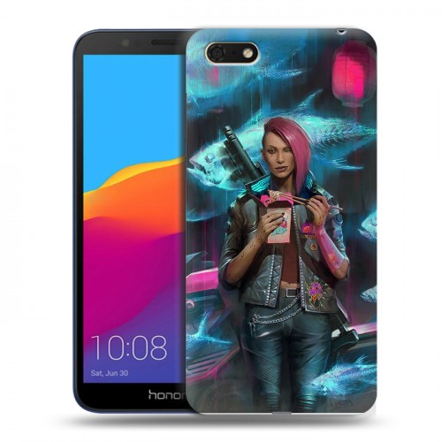 Дизайнерский пластиковый чехол для Huawei Honor 7A Cyberpunk 2077