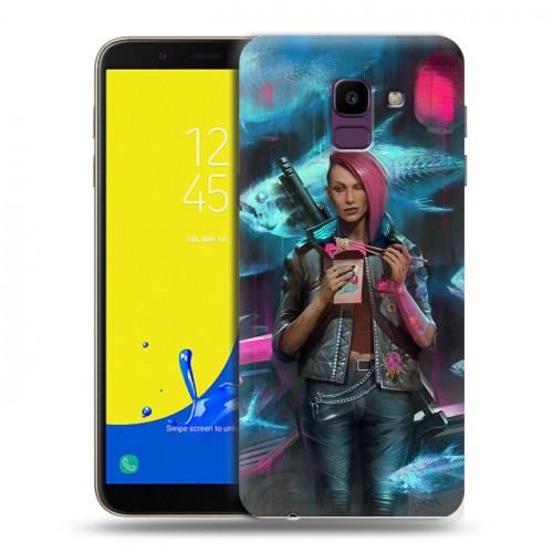 Дизайнерский пластиковый чехол для Samsung Galaxy J6 Cyberpunk 2077