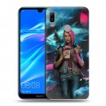 Дизайнерский пластиковый чехол для Huawei Y6 (2019) Cyberpunk 2077