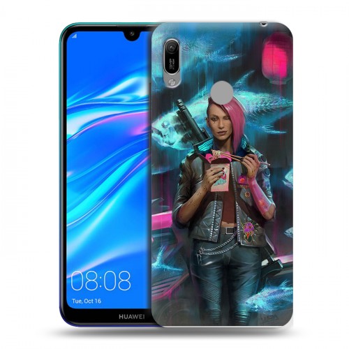 Дизайнерский пластиковый чехол для Huawei Y6 (2019) Cyberpunk 2077