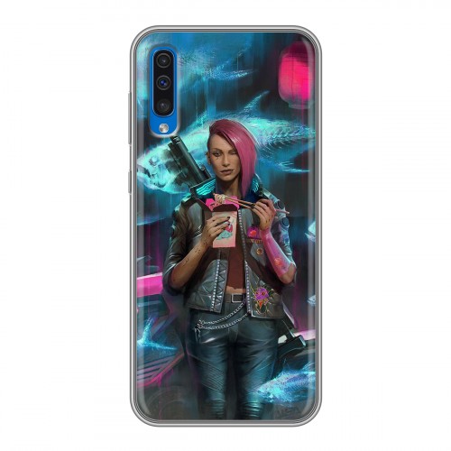 Дизайнерский силиконовый чехол для Samsung Galaxy A50 Cyberpunk 2077