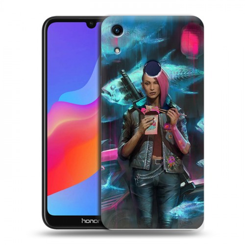 Дизайнерский пластиковый чехол для Huawei Honor 8A Cyberpunk 2077